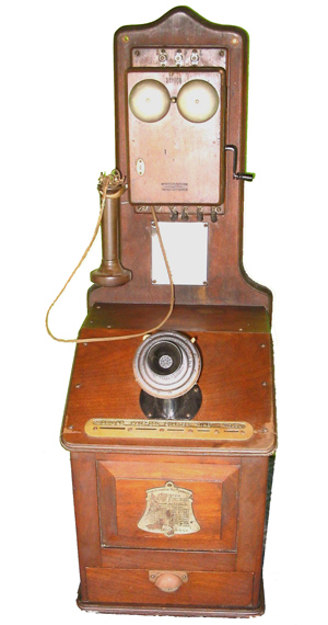 gray antique telephone walnut silver dollar pay station