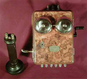 post and company pony set antique wood telephone