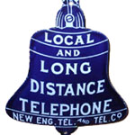 New England Telephone local and long distance porcelain sign