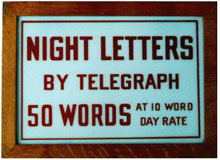 advertises the lower rates available by sending telegrams at night. 