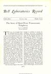 Bell Labs Record, August 1929