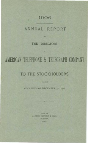AT&T Annual Report, 1906