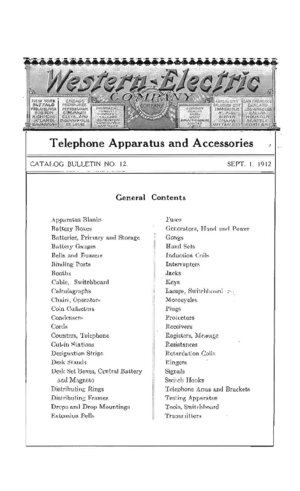 Western Electric Catalog Bulletin 12