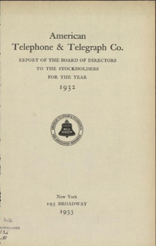 AT&T Annual Report, 1932