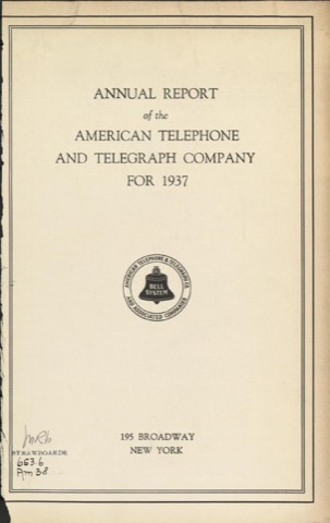 AT&T Annual Report, 1937