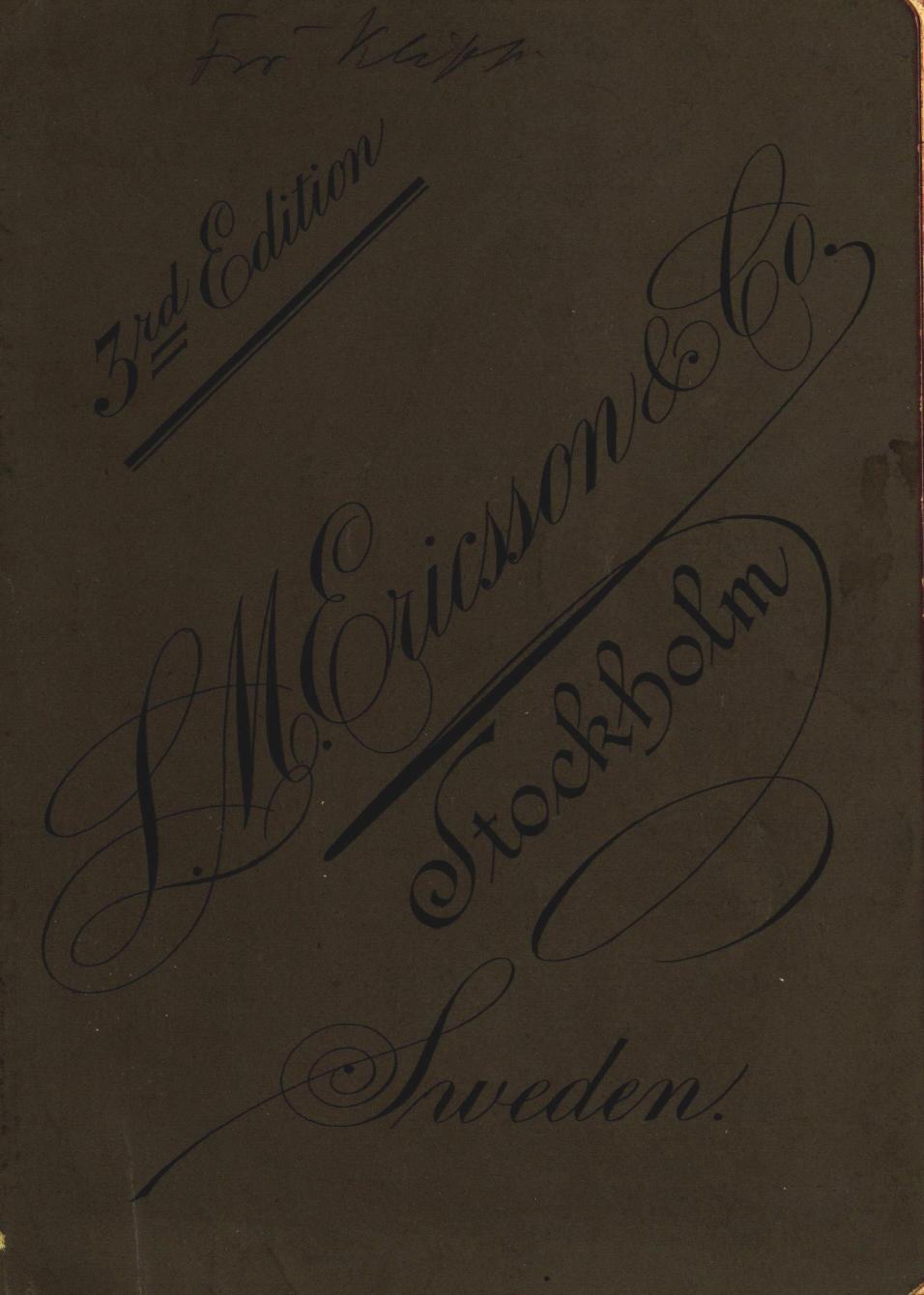 Ericsson 1892 catalog