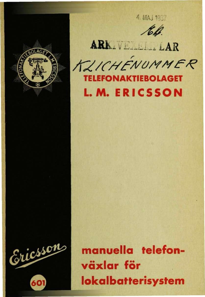 Ericsson 1937 catalog