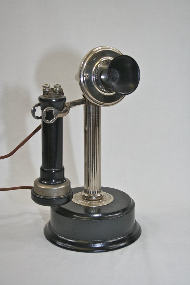 American Electric fluted shaft desk set on black cast base