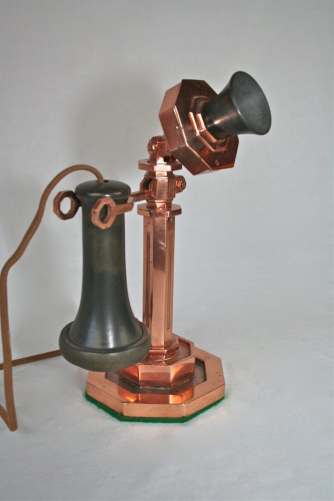 Wilhelm Telephone Mfg. Co. Model No. 16 bronze desk set
