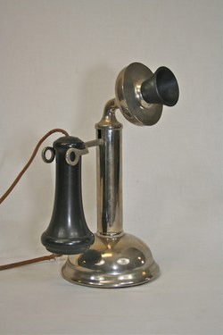 Chicago Telephone Supply Company "oil can" desk set