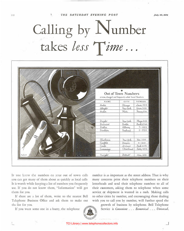 'Call by number' ad