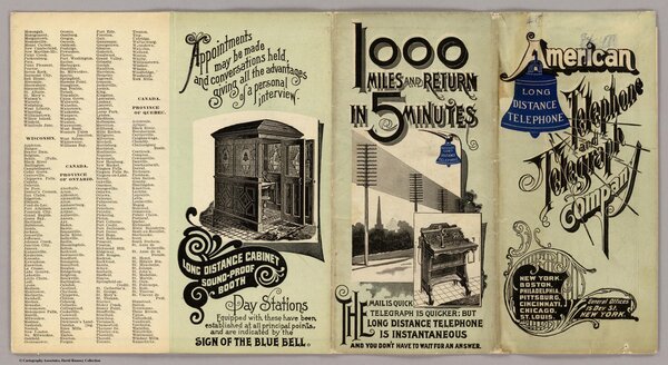 AT&T long distance advertising (pocket map cover)